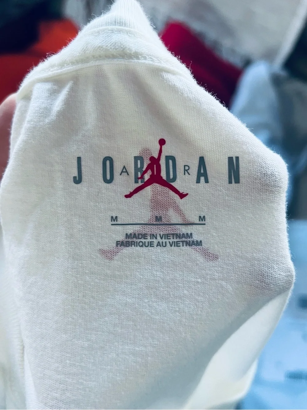 Jordan White T-Shirt with Red Graphic Michael Jordan Dunk